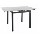 Стол обеденный SIGNAL GD082 белый мрамор/черный мат 80-131/80